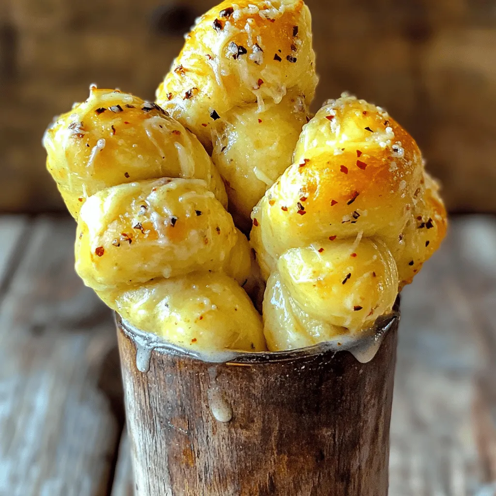 Garlic Parmesan Knotted Breadsticks Einfach und Lecker