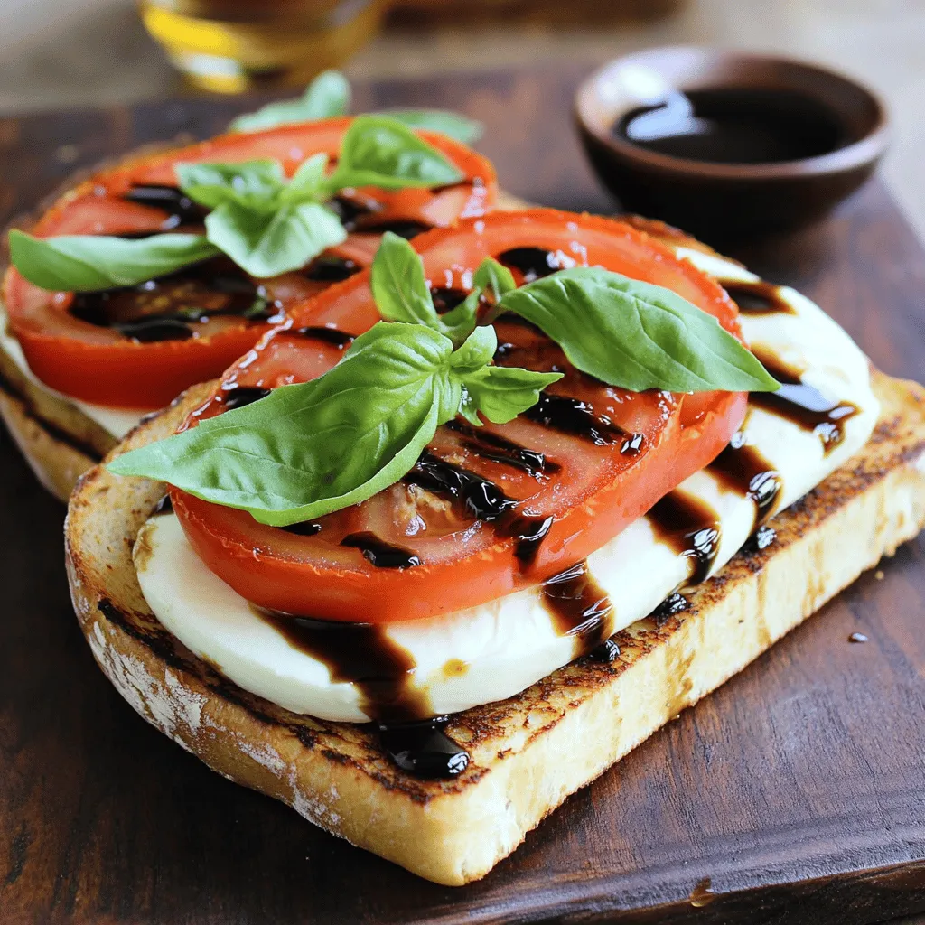 - 2 Scheiben frisches Ciabatta-Brot - 1 mittelgroße reife Tomate, in Scheiben - 125g frische Mozzarella, in Scheiben