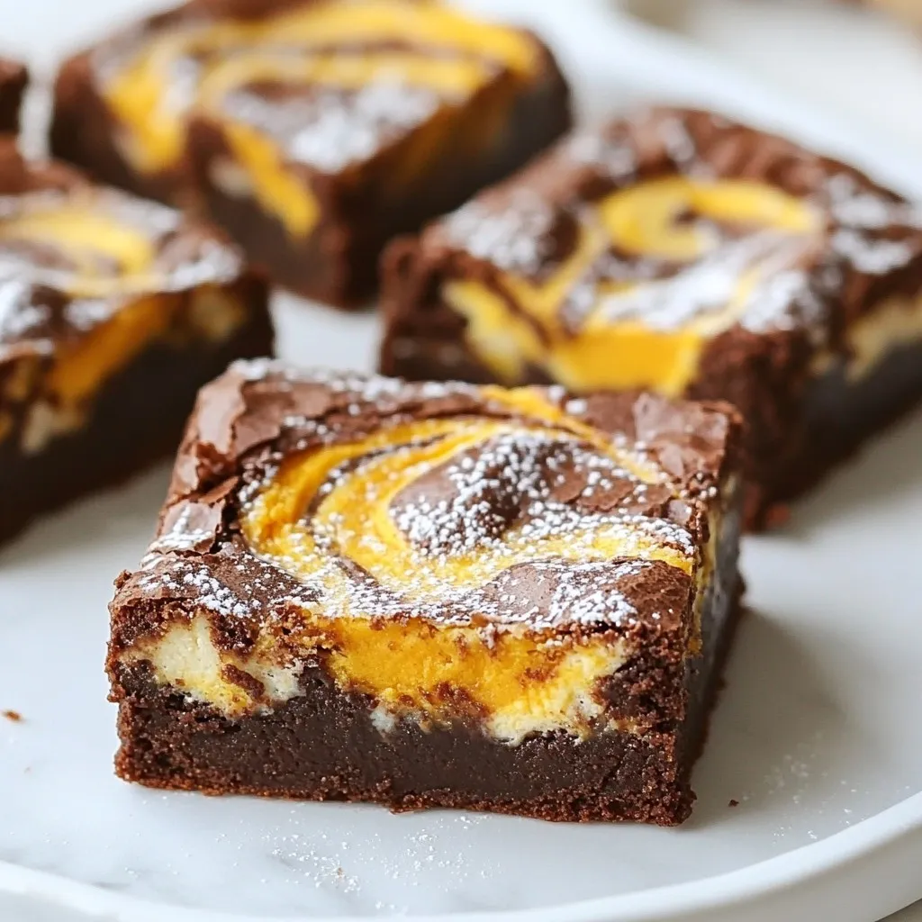 Kürbis-Frischkäse-Marmorbrownies Einfach und Lecker