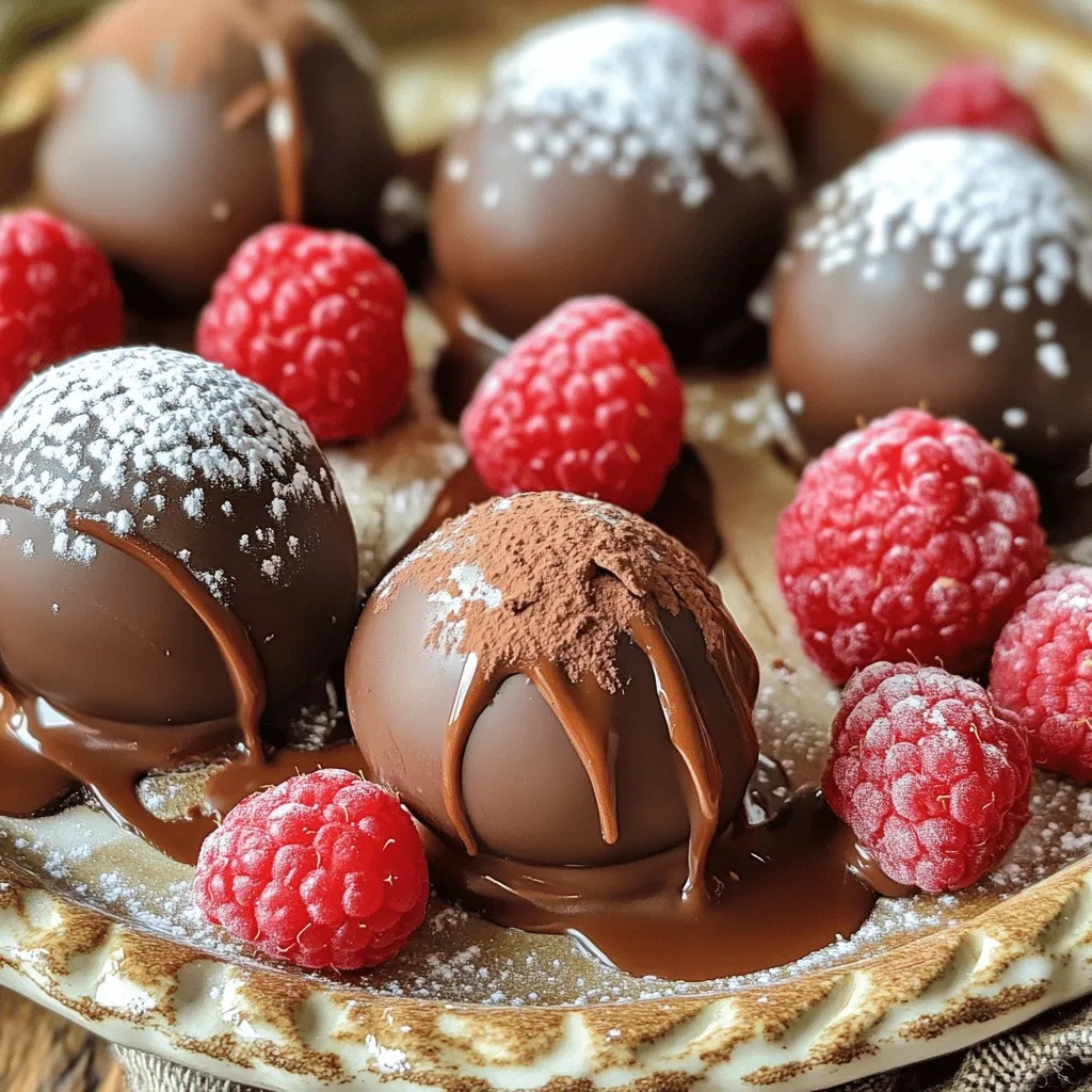 Dunkle Schokoladen-Himbeer-Trüffel Verführerischer Genuss