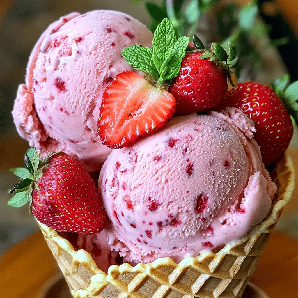 No-Churn Strawberry Ice Cream Schnelles und Einfaches Rezept