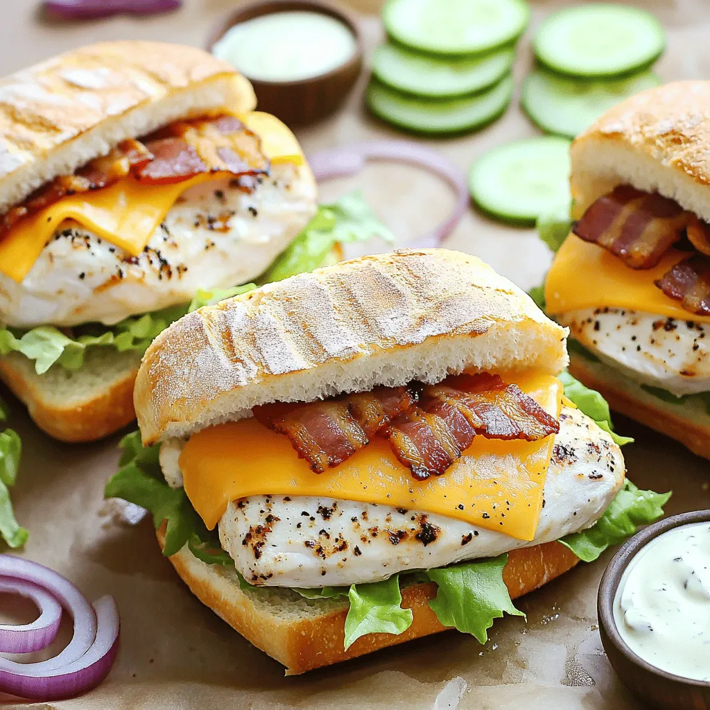Easy Chicken Bacon Ranch Sandwich Für Schnelle Mahlzeiten
