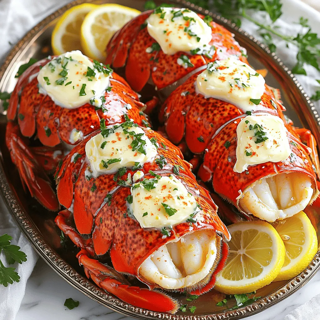 Cremige Knoblauch Butter Hummertails Leckeres Gericht