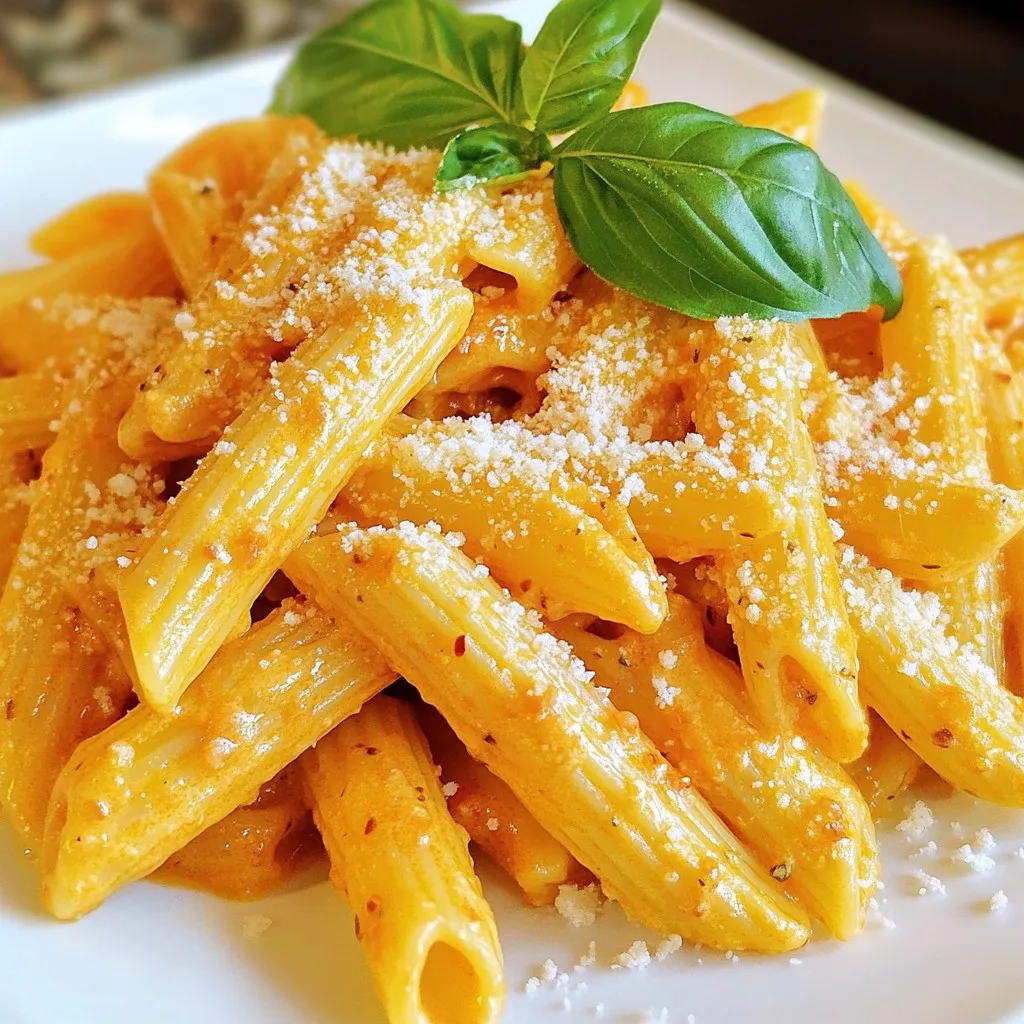 Cremige geröstete Paprika Pasta Einfache Genussmahlzeit