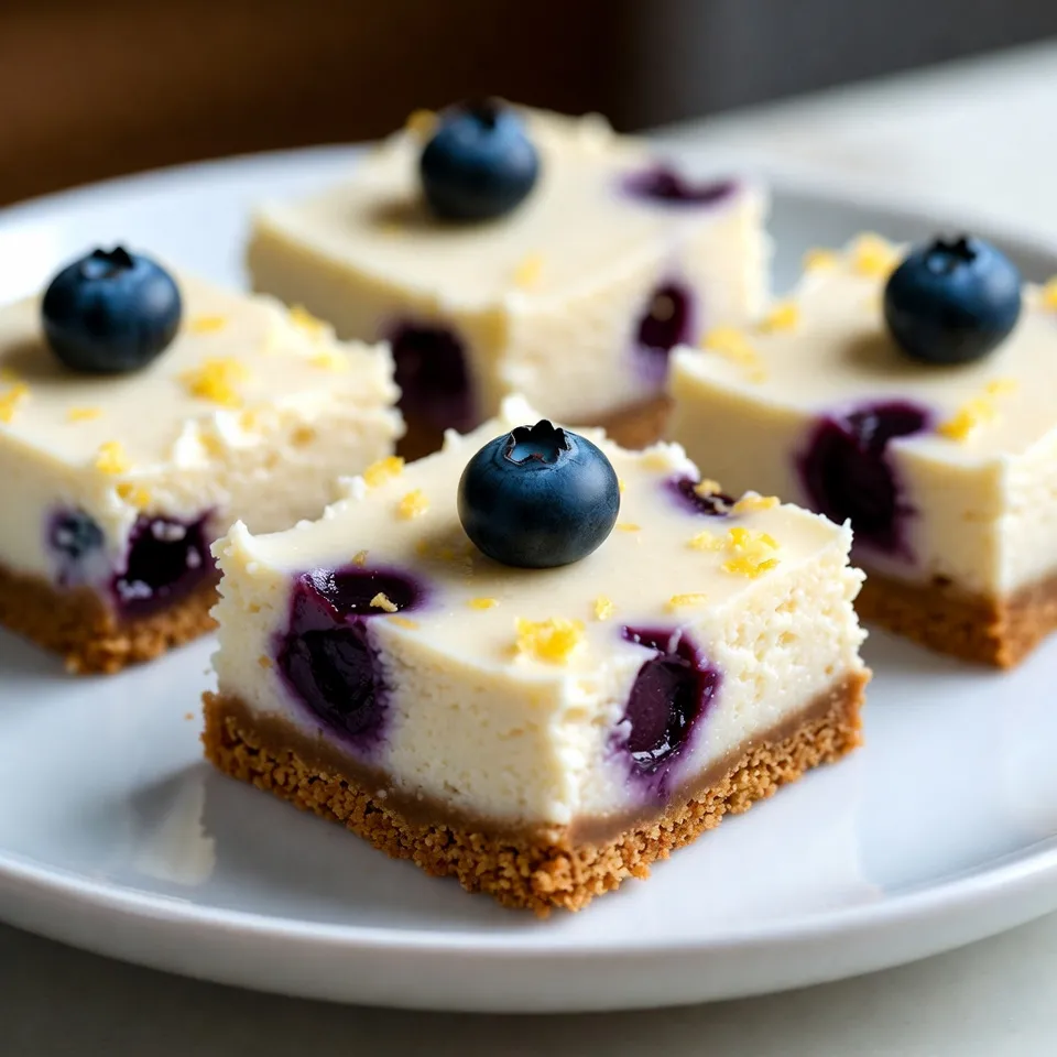 Blaubeer Zitronen Cheesecake Riegel Frisch und Lecker