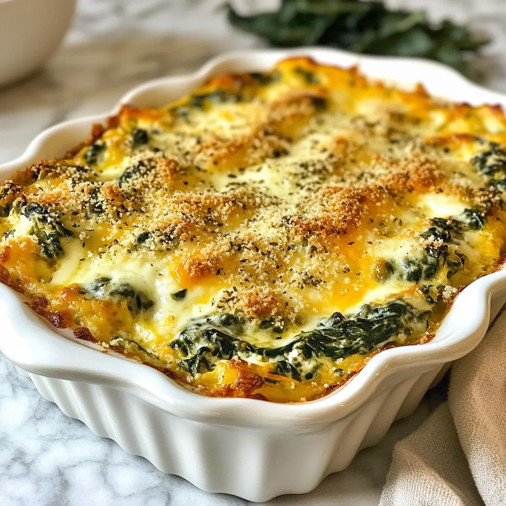 Cheesy Spinach Bake Leckeres Gericht für jeden Anlass