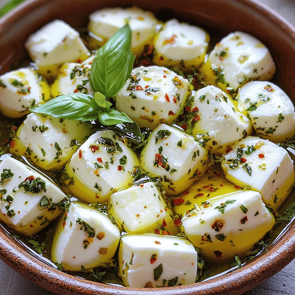 Einfache marinierten Käse Appetitliche Vorspeise