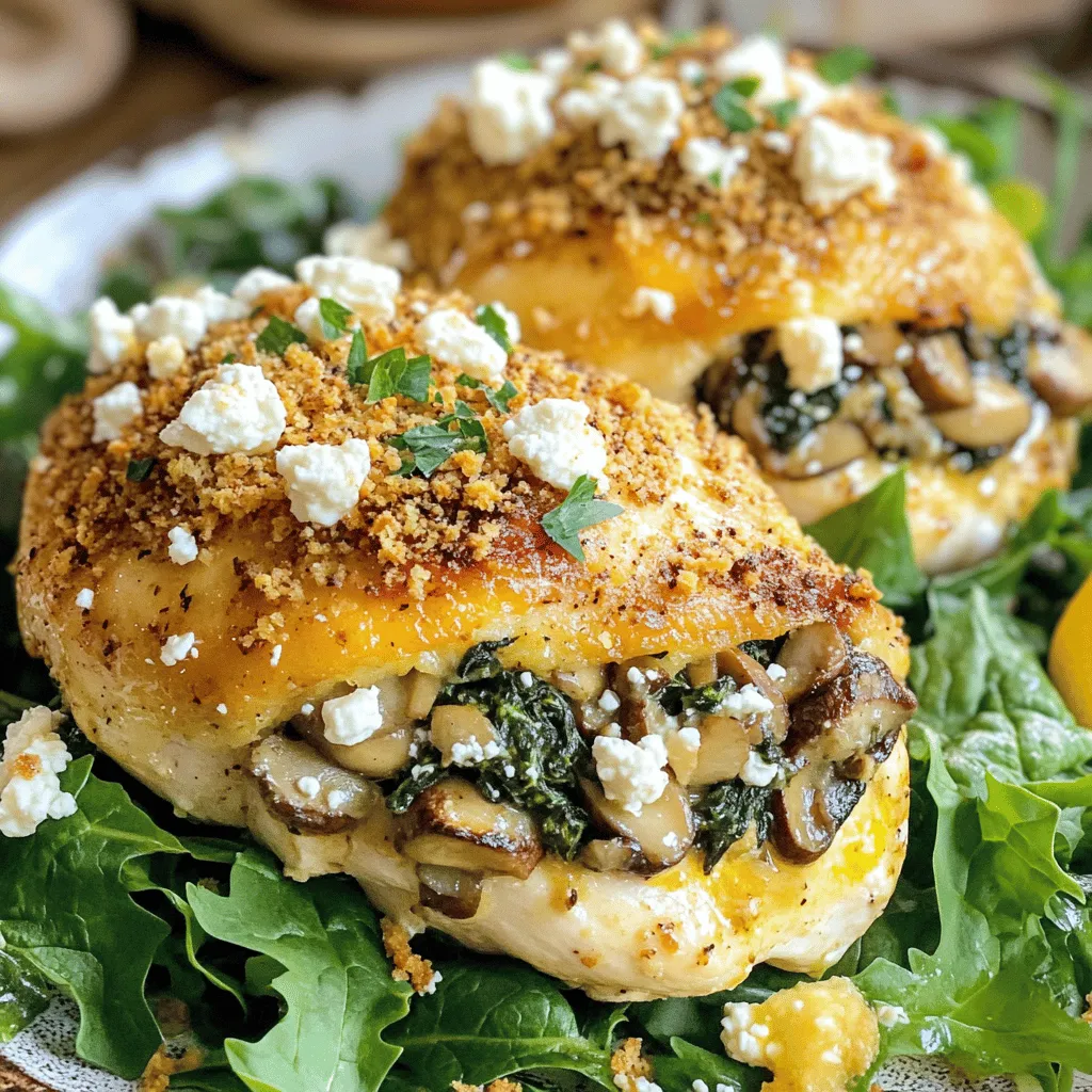 Um gesunde Champignon gefüllte Hähnchenbrust zuzubereiten, benötigst du folgende Zutaten: