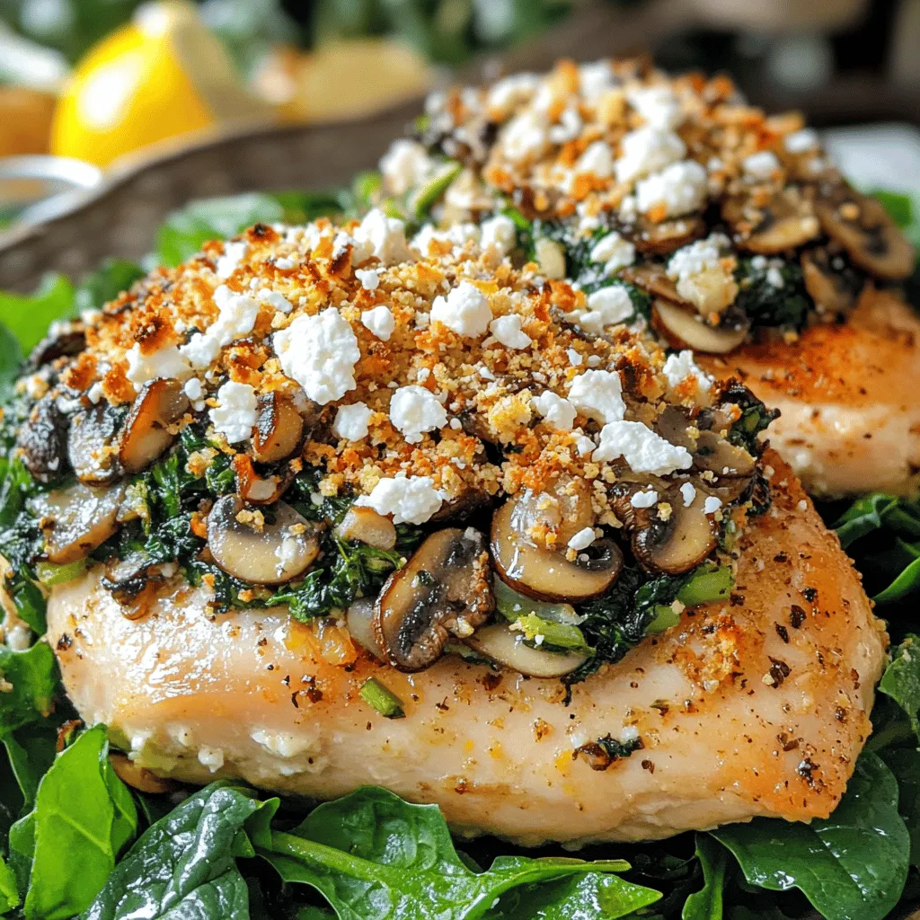Gesunde Champignon gefüllte Hähnchenbrust Rezept