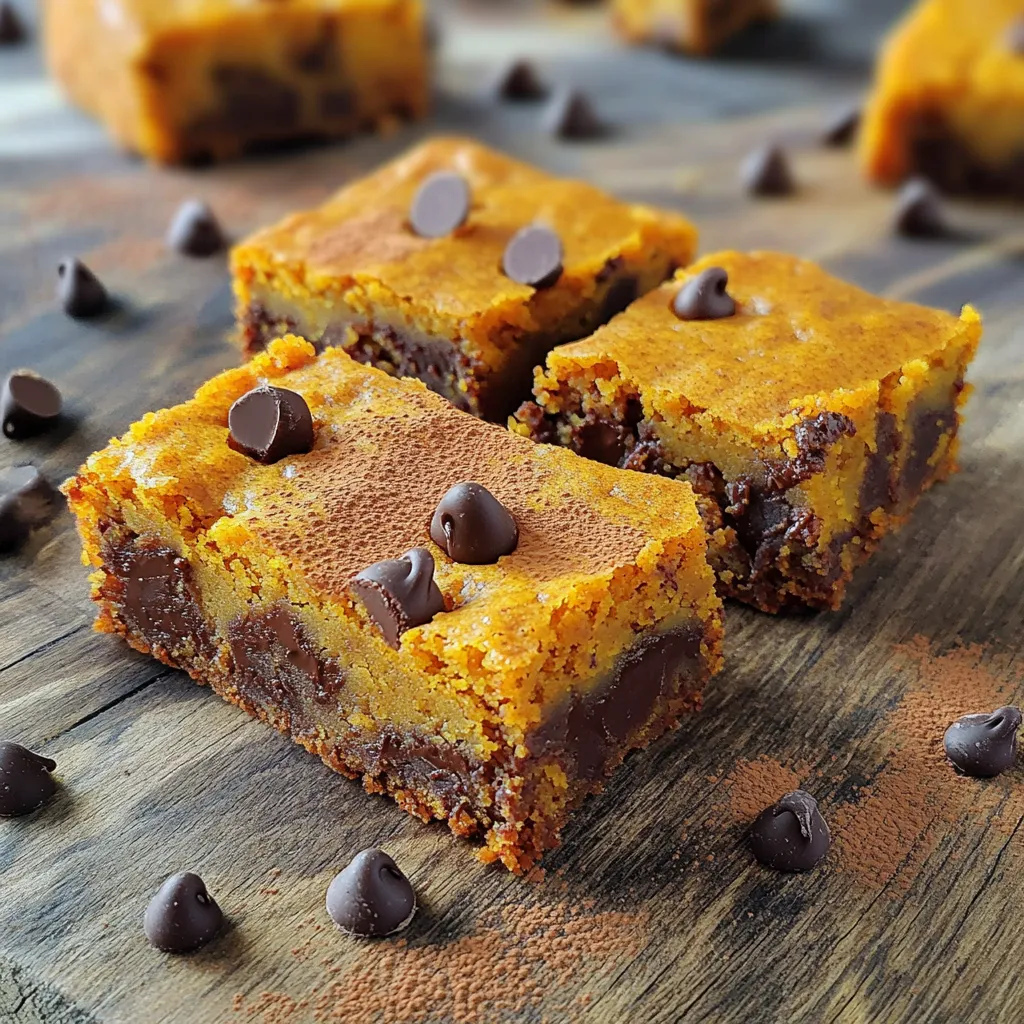 Kürbis Schokoladenstückchen Blondies Einfaches Rezept