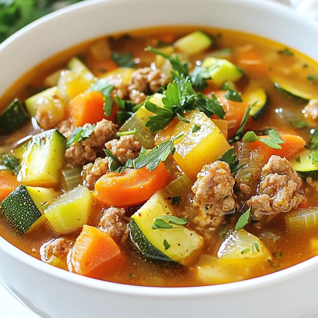 Gesunde Ground Turkey Vegetable Soup für die Familie