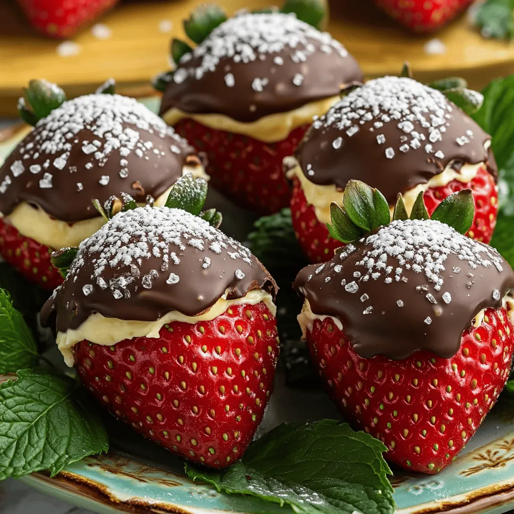 Für diese leckeren Schokoladenüberzogenen Cheesecake-Erdbeeren benötigst du folgende Hauptzutaten: - 12 große frische Erdbeeren - 200 g Frischkäse, zimmerwarm - 50 g Puderzucker - 1 Teelöffel Vanilleextrakt - 150 g Zartbitterschokolade - 1 EL Kokosöl (optional für Glanz) - Eine Prise Meersalz