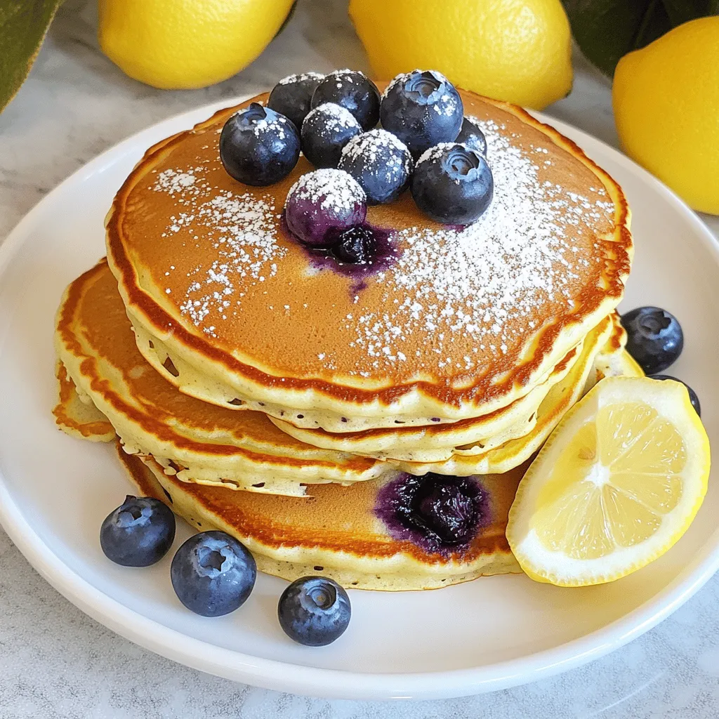 Lemon Blueberry Ricotta Pancakes Frisch und Lecker