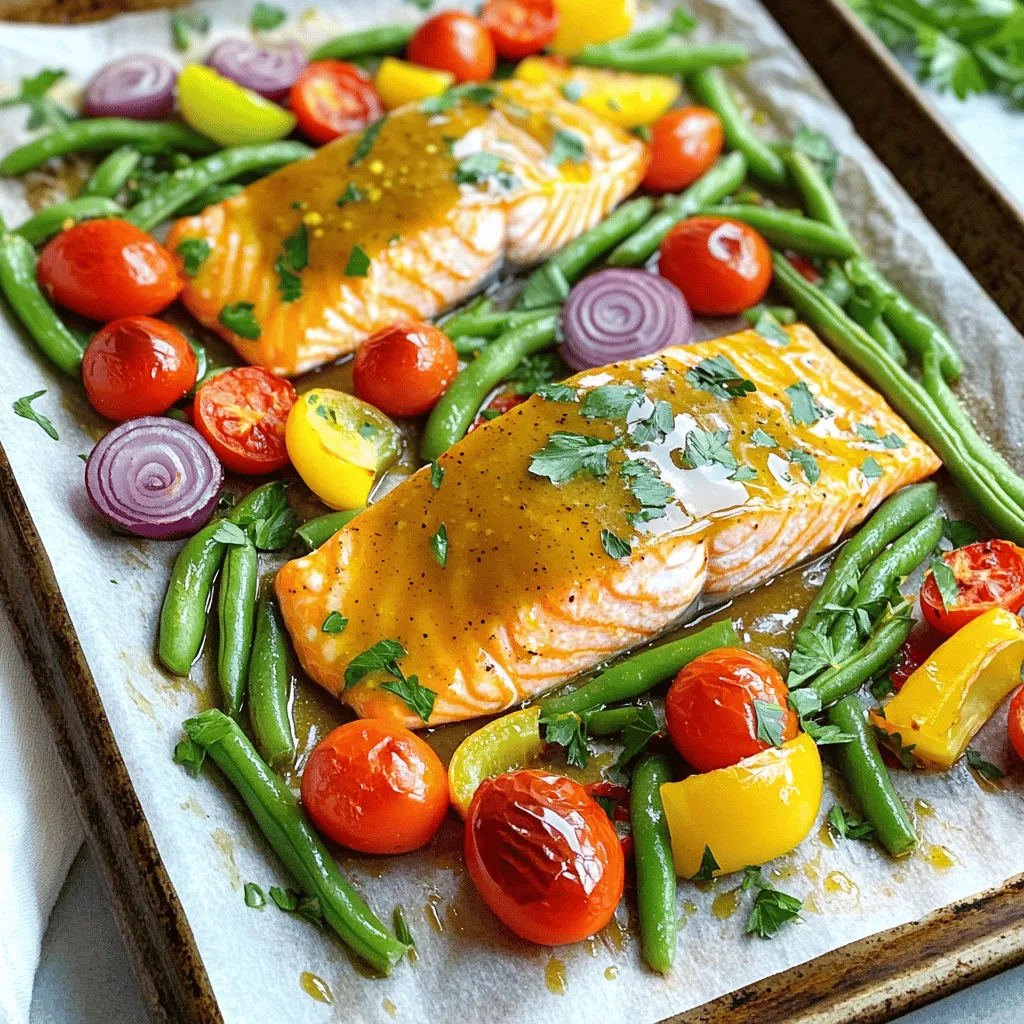 Honey Mustard Salmon Veggie Sheet Pan Einfaches Rezept
