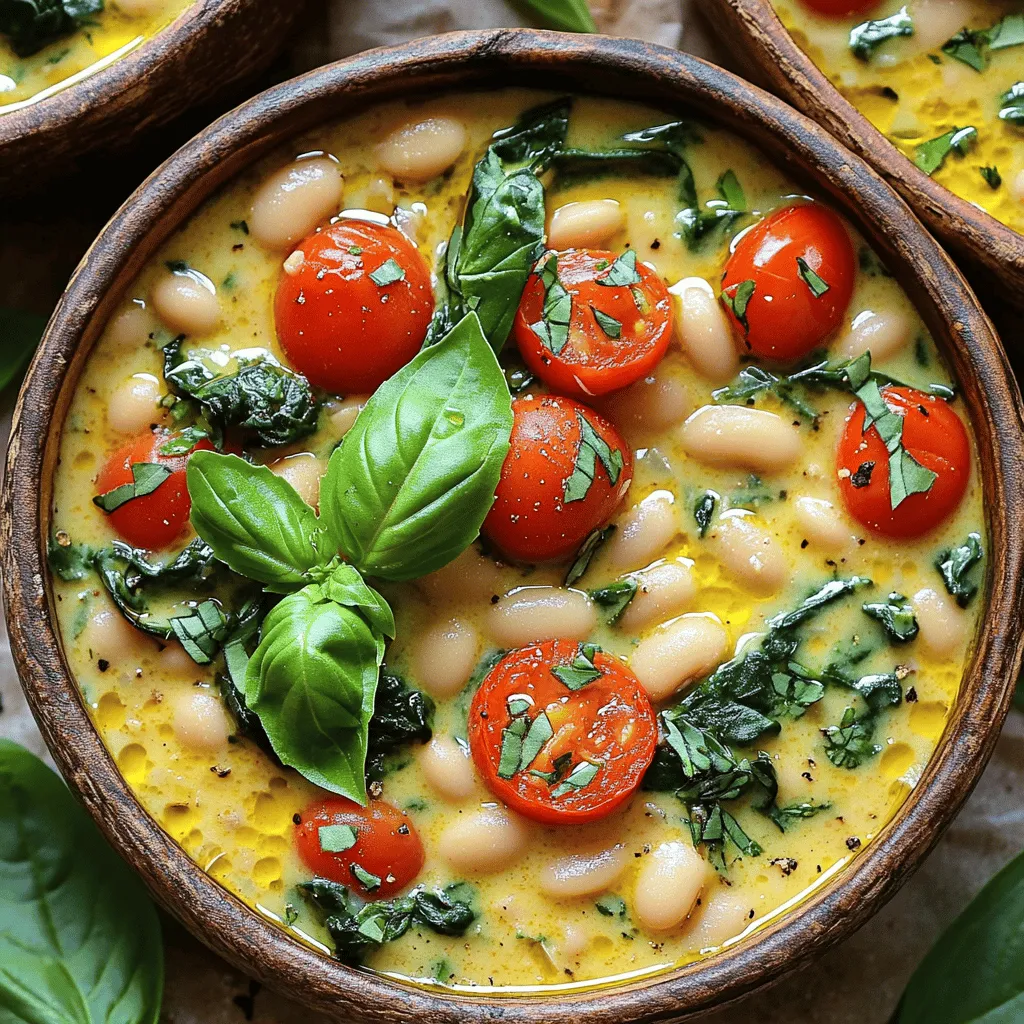 Cremige Tuscan White Bean Skillet Schnell und Einfach