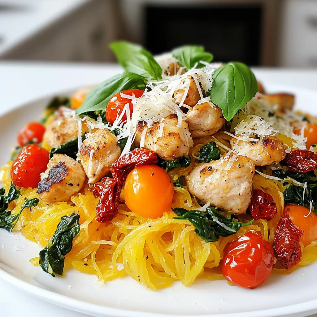 Tuscan Chicken Spaghetti Squash Einfaches Rezept