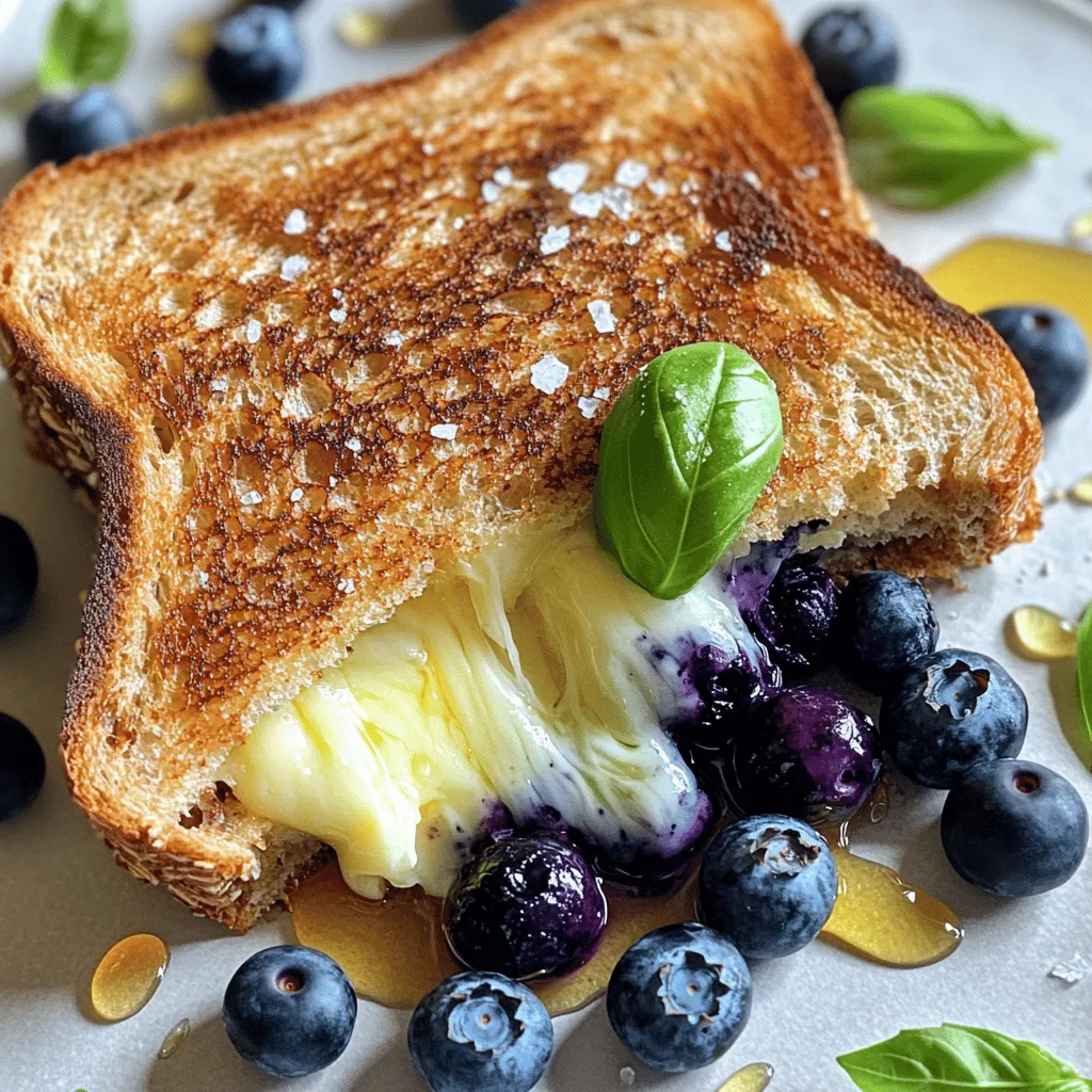 Blaubeer Brie Gegrilltes Käsebrot Einfaches Rezept