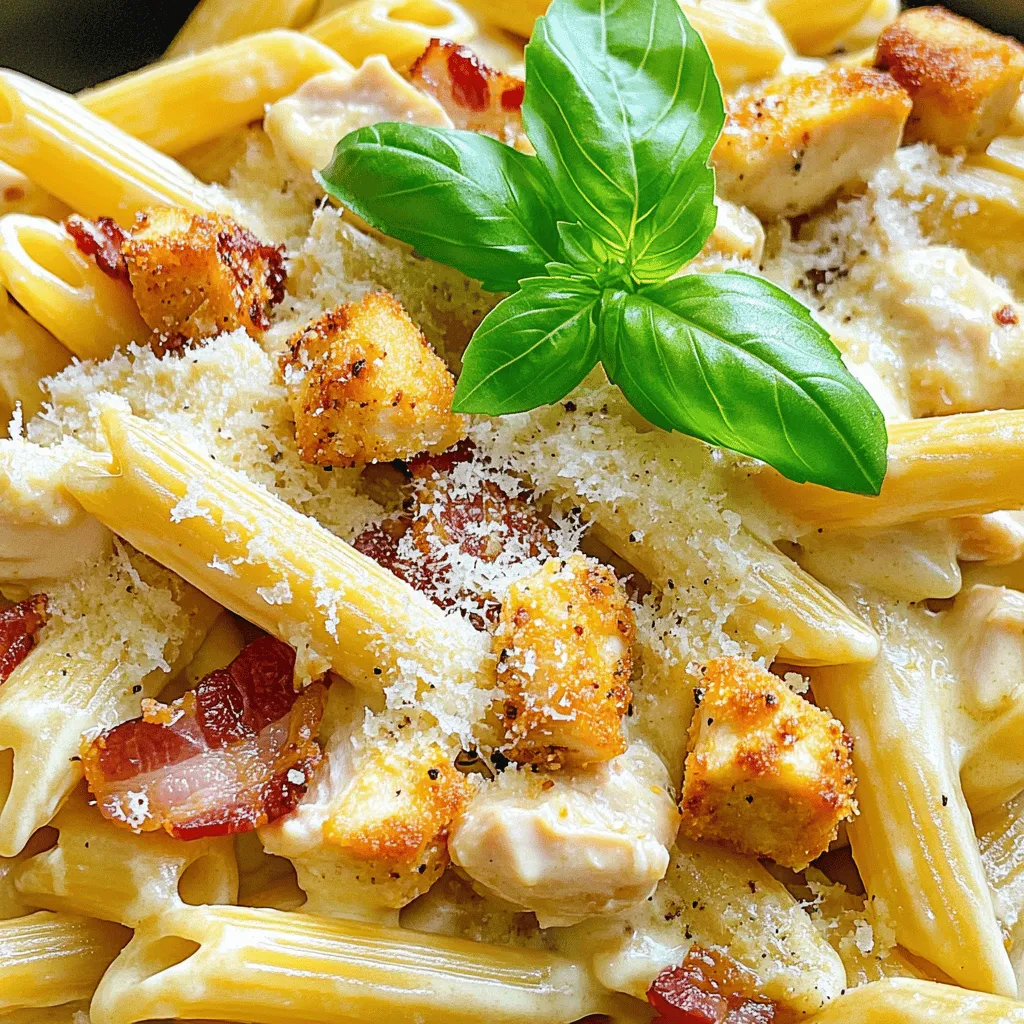 Cremige Hähnchen und Bacon Pasta lecker genießen