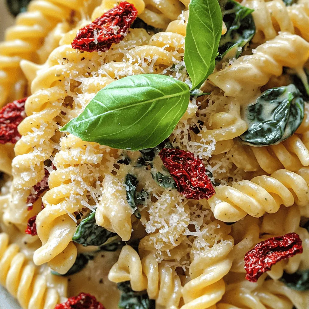 Cremige Sonnengetrocknete Tomaten Spinat Pasta Rezept