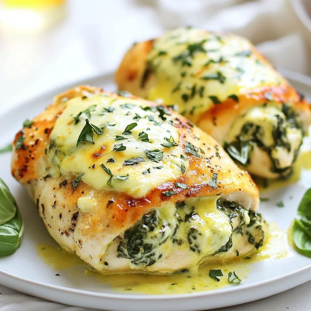 Käse-Spinat gefüllte Hähnchenbrust köstliche Möglichkeit