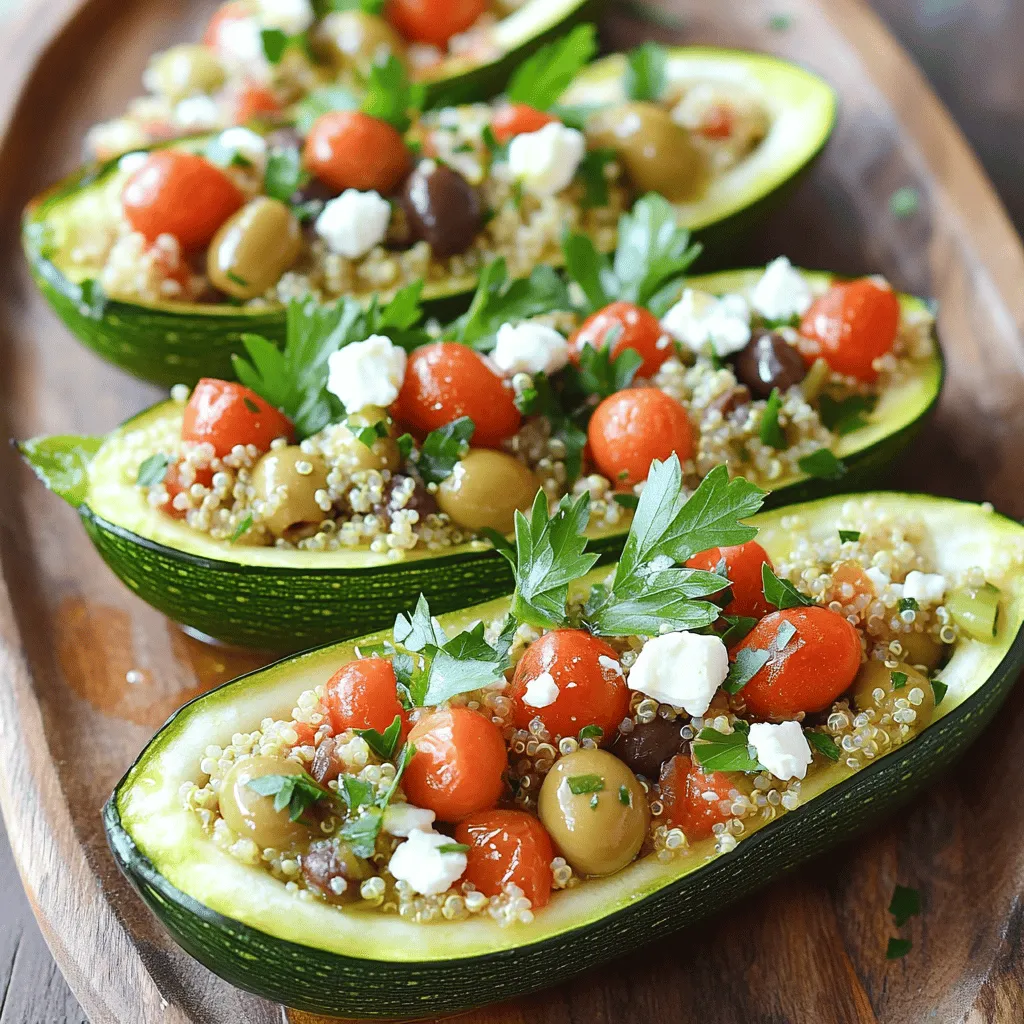 Gefüllte Zucchini-Boote leckere und einfache Mahlzeit