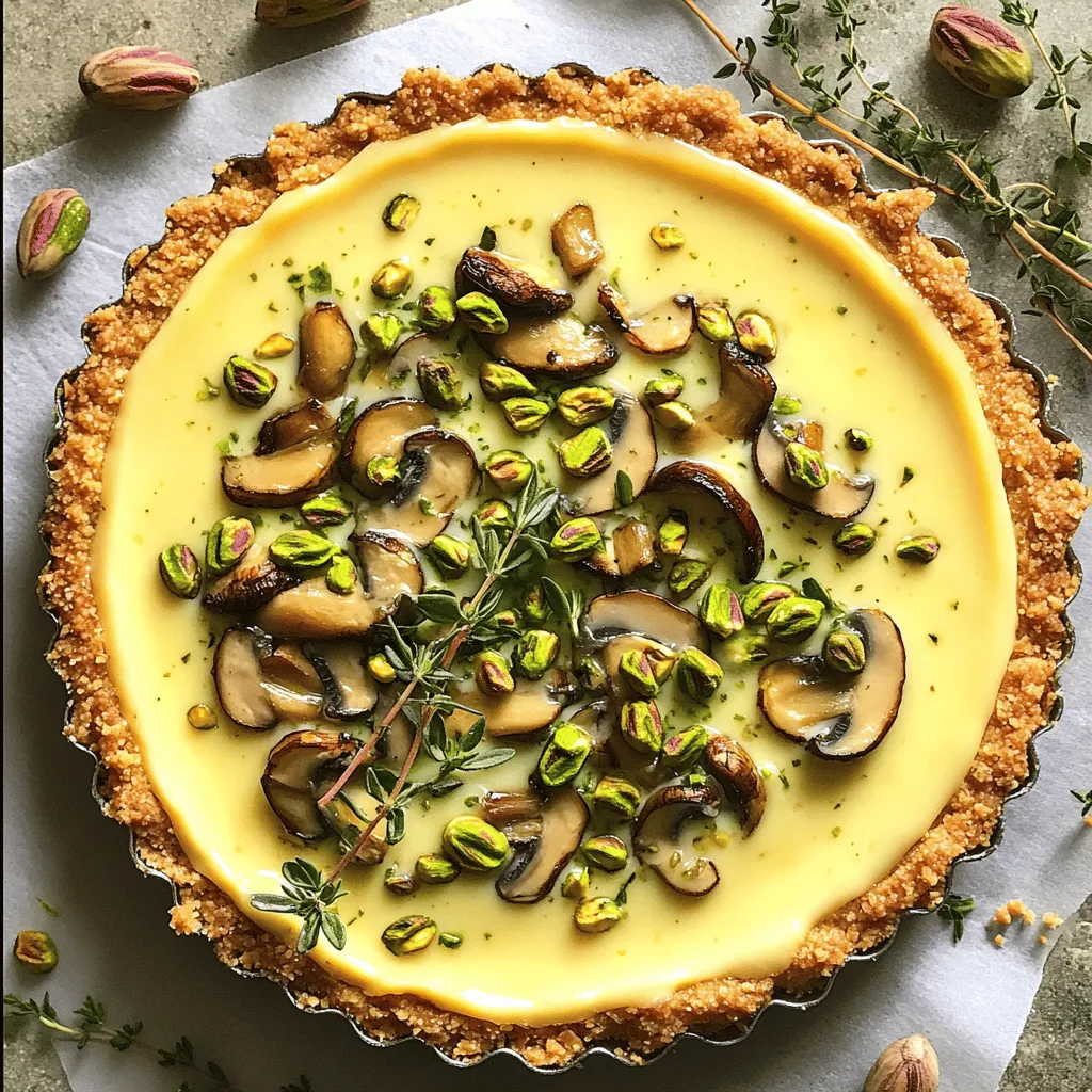 Pistachio and Mushroom Cheesecake mit köstlicher Kruste