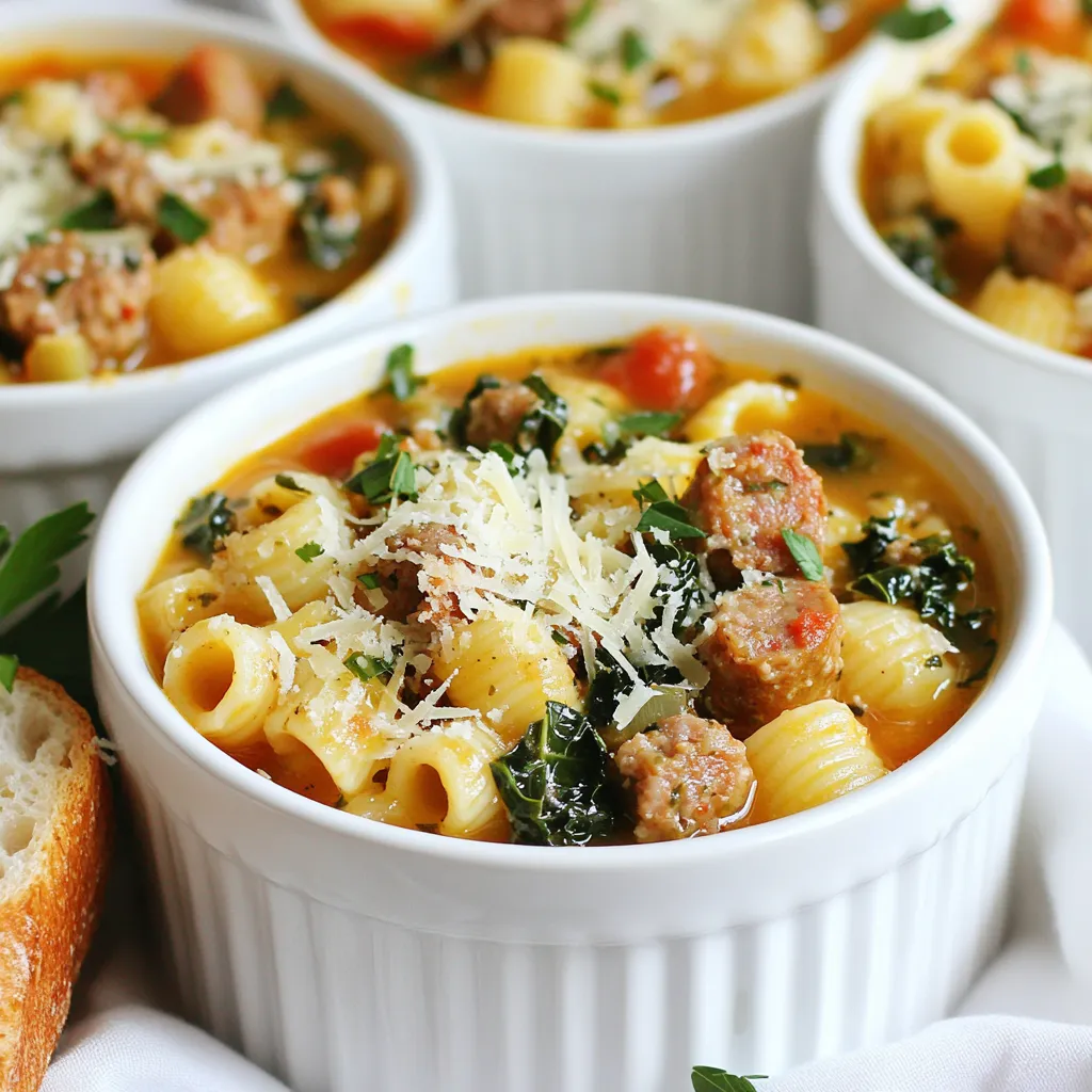 Parmesan Ditalini Soup with Sausage Schmackhaft und Satt