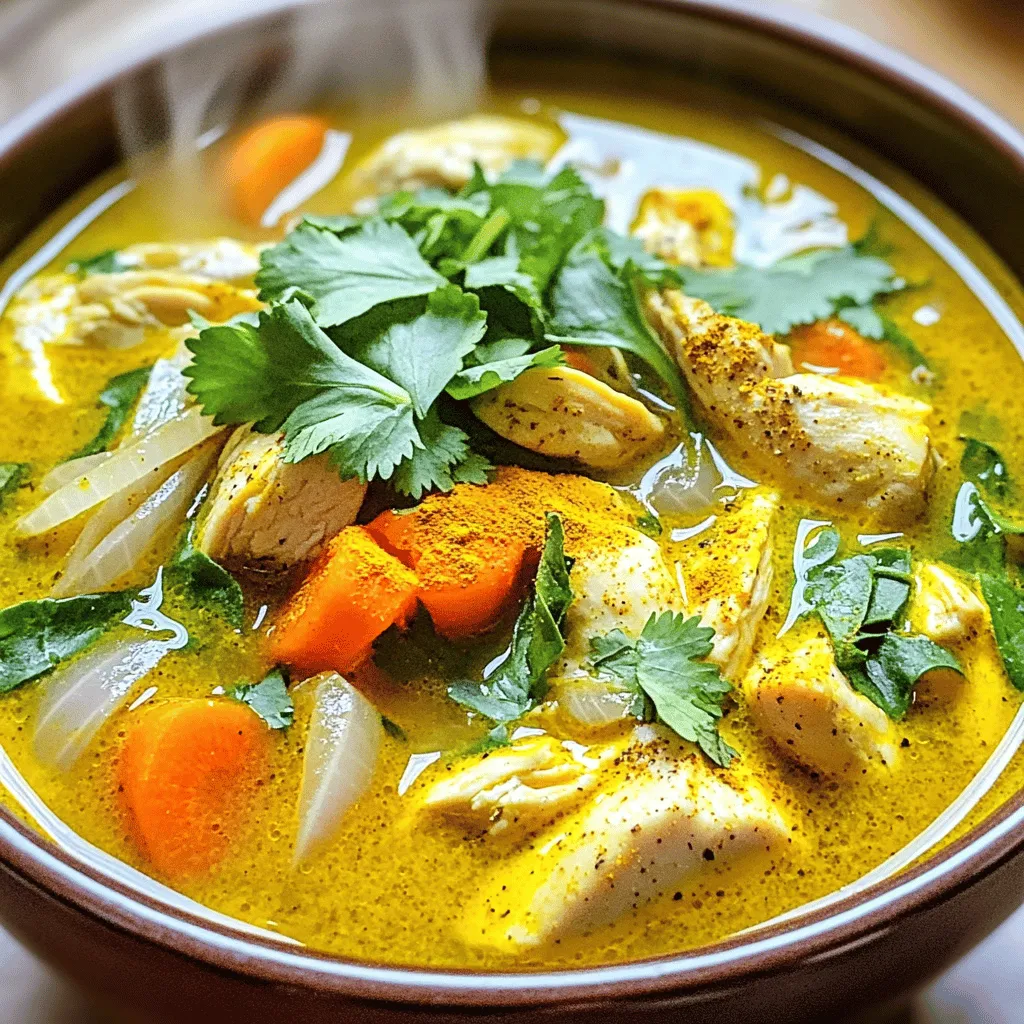 Kurkuma-Hühnchen-Suppe für schnelle Entzündungslinderung