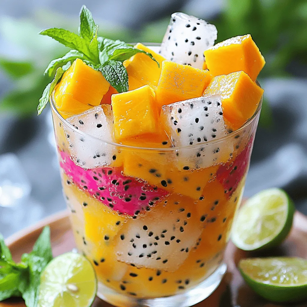 Mango Dragonfruit Refresher Frisch und Gesund Genießen