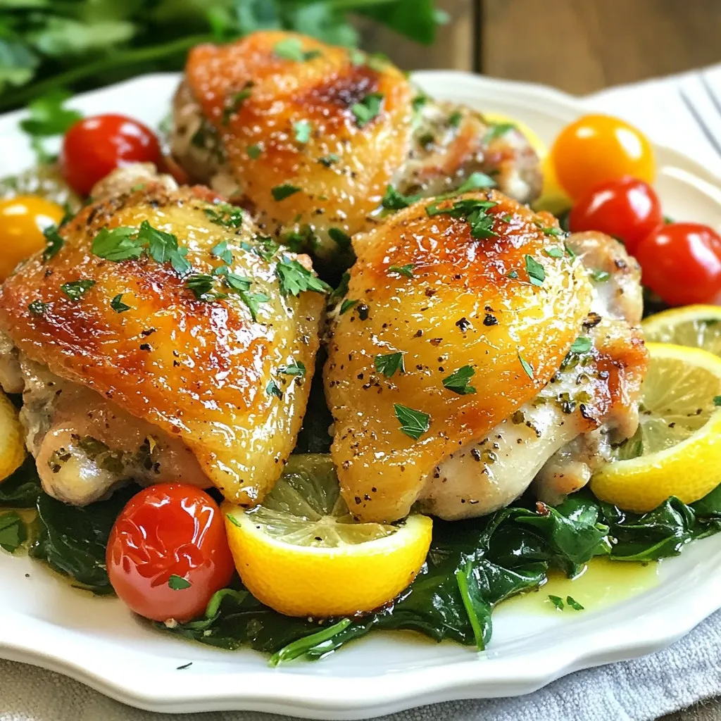 One-Pan Lemon Herb Chicken Thighs Einfaches Rezept
