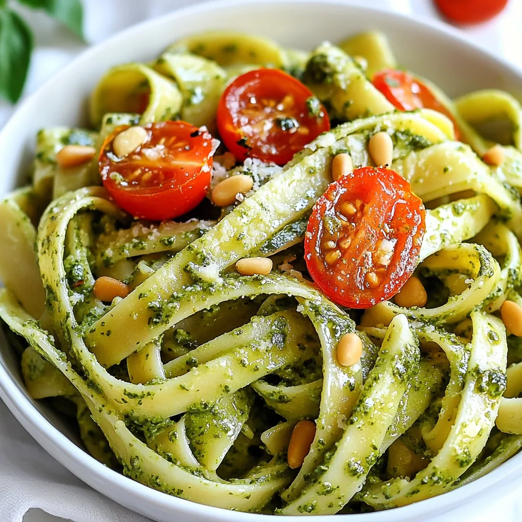 Creamy Pesto Sauce Pasta Schnelles und Einfaches Gericht