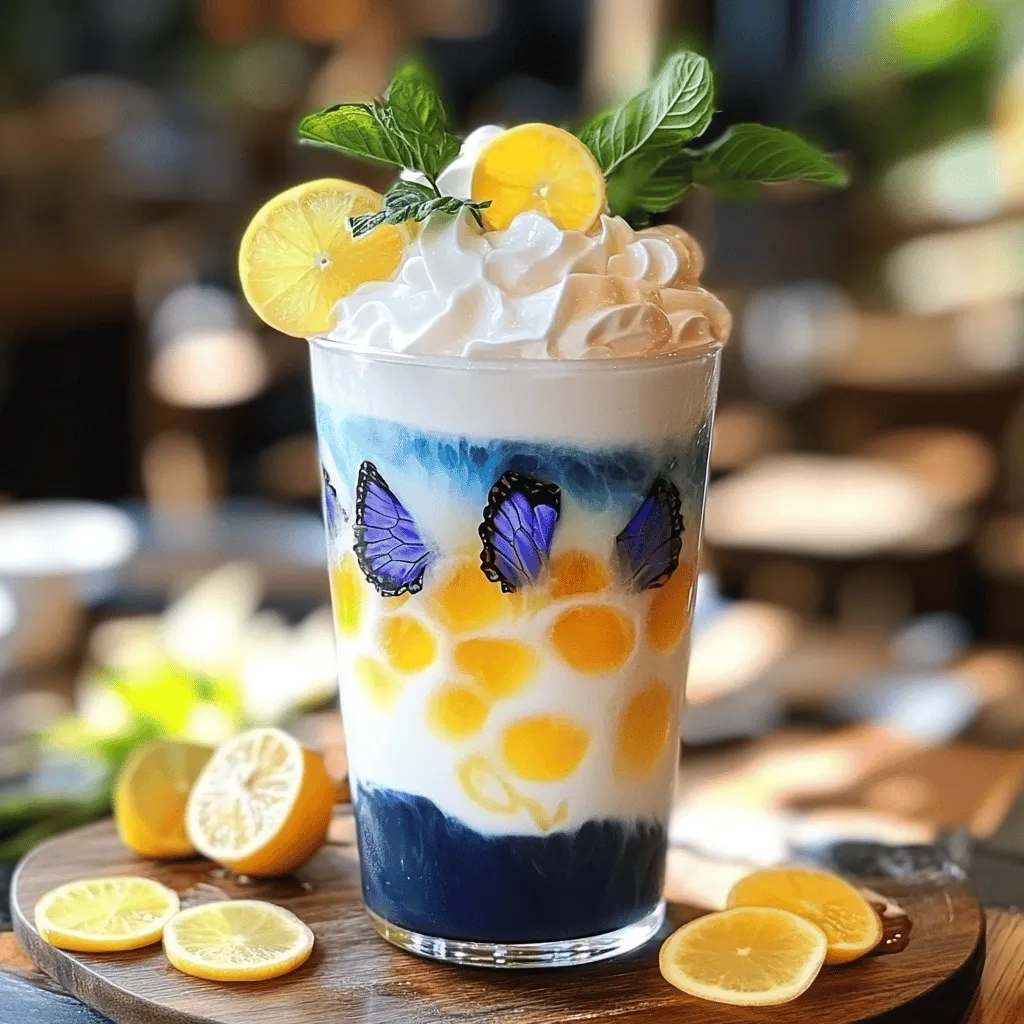 Schmetterlingsblütentee Latte Erfrischend und Einfach Rezept