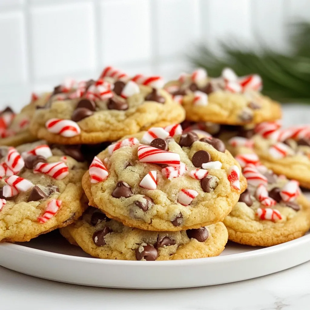 Candy Cane Chocolate Chip Cookies köstliches Rezept