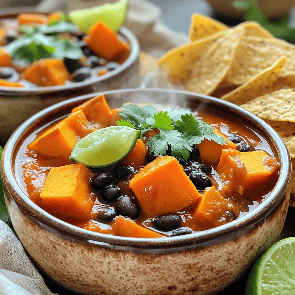 Köstlicher Sweet Potato Black Bean Chili Einfaches Rezept