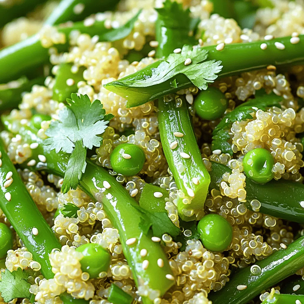 Frühlingsgrüne Quinoa-Pfanne Schnelle gesunde Mahlzeit