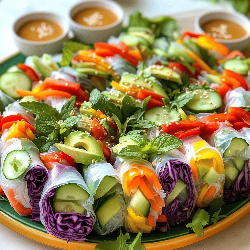 Rainbow Veggie Spring Rolls Einfaches und frisches Rezept