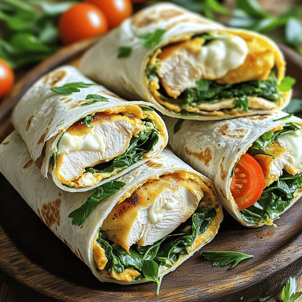 Cheesy Garlic Chicken Wraps mit frischem Genuss