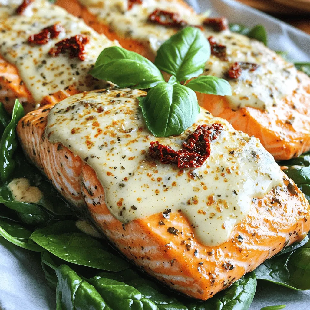 Cremiges Lachsrezept mit getrockneten Tomaten