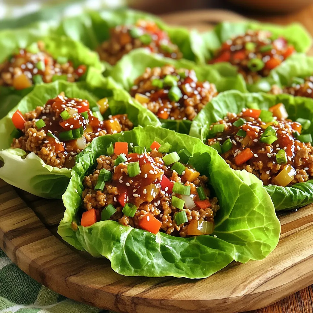 Sweet Chili Chicken Lettuce Cups Gesunde Vorspeise