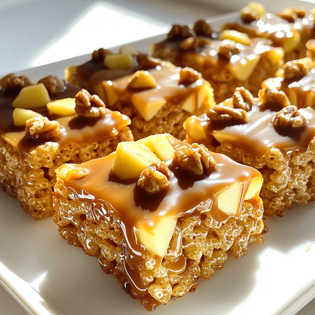 Karamell-Apfel Rice Krispie Leckereien Köstlicher Snack