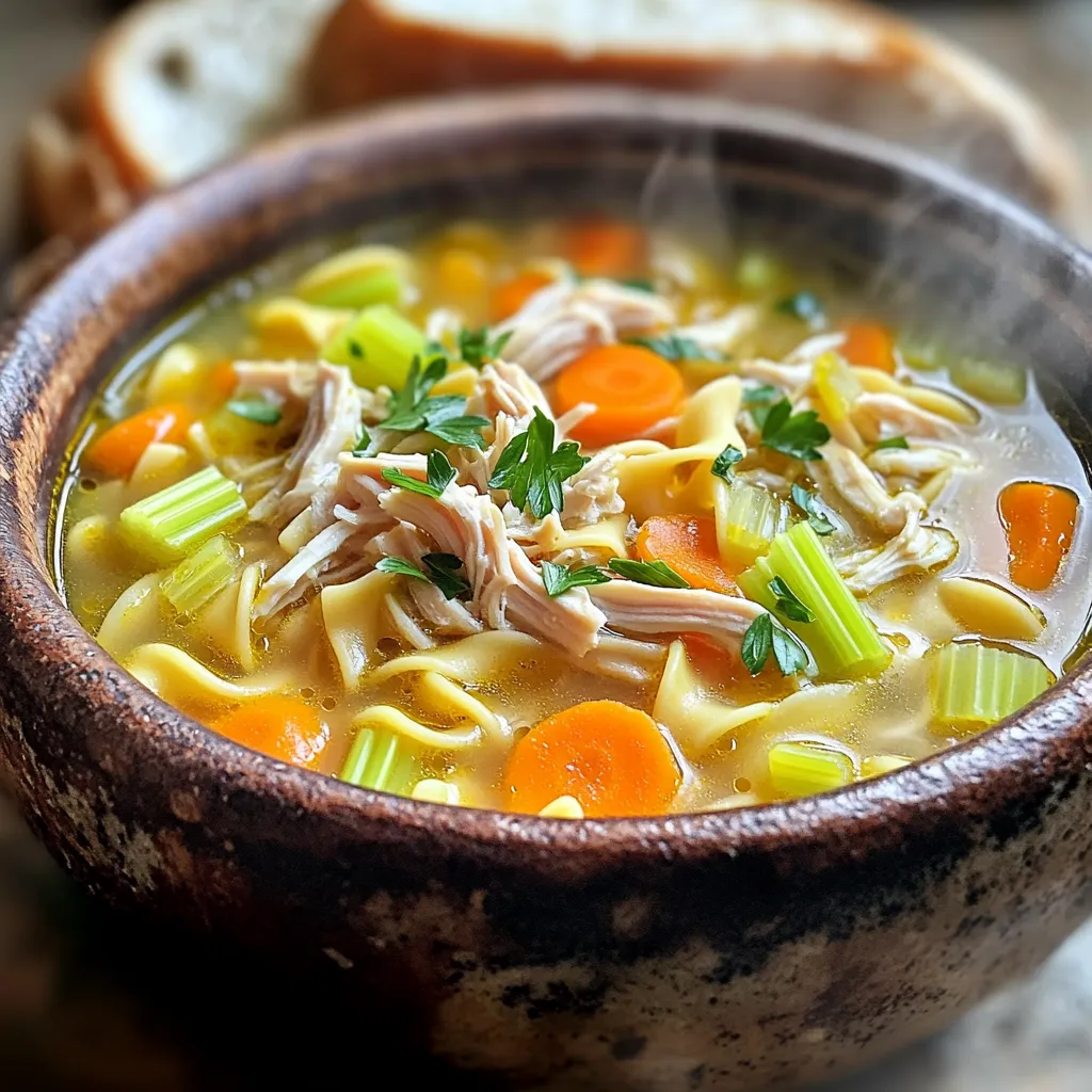 Hearty Chicken Noodle Soup Slow Cooker Rezept einfach