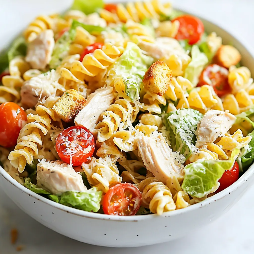 Leckere Chicken Caesar Pasta Salad Einfache Rezeptidee