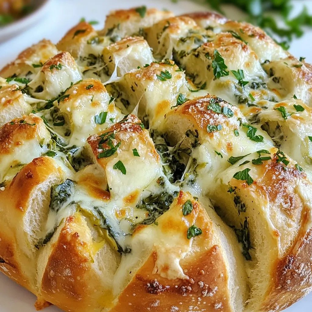 Spinach Artichoke Dip Pull-Apart Bread Einfaches Rezept