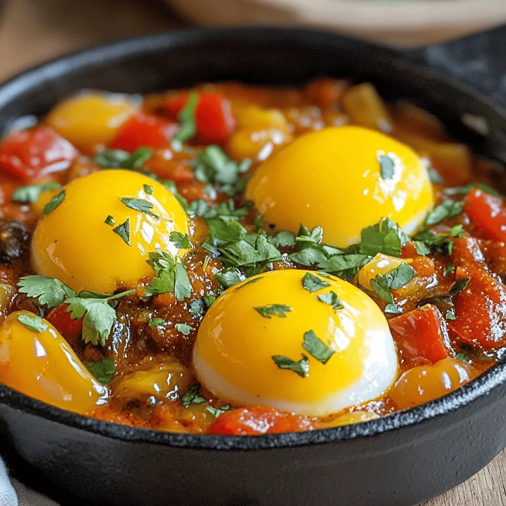 Frühstücks-Chili und Eier ist einfach und lecker. Es braucht nur einige frische Zutaten. Die Hauptzutaten sind schwarze Bohnen, Kidneybohnen und gehackte Tomaten. Diese Bohnen geben dem Gericht viel Protein und Geschmack. Du brauchst auch Zwiebeln, Knoblauch und bunte Paprika. Sie bringen Frische und Farbe ins Gericht.
