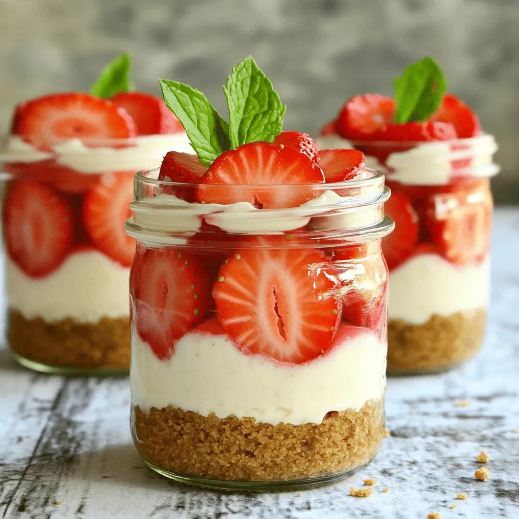 No Bake Strawberry Cheesecake Jars Einfache Leckerei