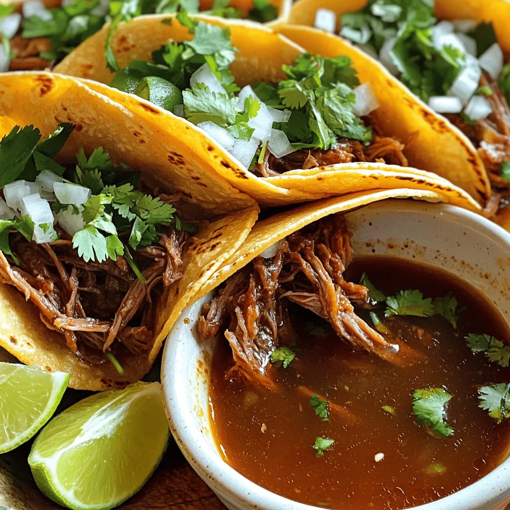 Um Birria Tacos zuzubereiten, benötigst du frische Zutaten. Hier sind die Hauptzutaten: