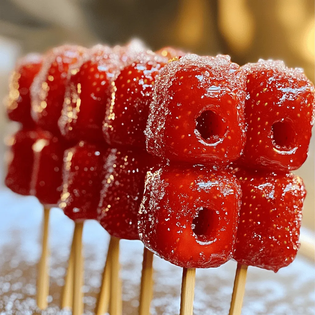 Tanghulu sind köstliche, kandierte Früchte. Sie kommen ursprünglich aus China und sind dort sehr beliebt. Die Geschichte von Tanghulu reicht bis in die alte Zeit zurück. Diese Süßigkeit stammt aus der nordchinesischen Stadt Peking. Dort sahen die Menschen die Möglichkeit, frische Früchte haltbar zu machen.