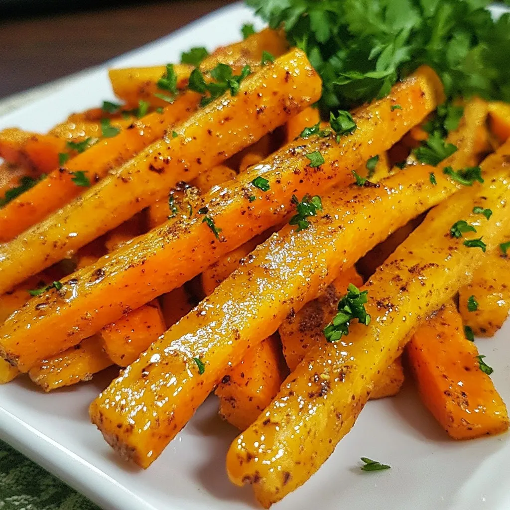 Maple Glazed Carrot Fries Köstliches Rezept für Snacks