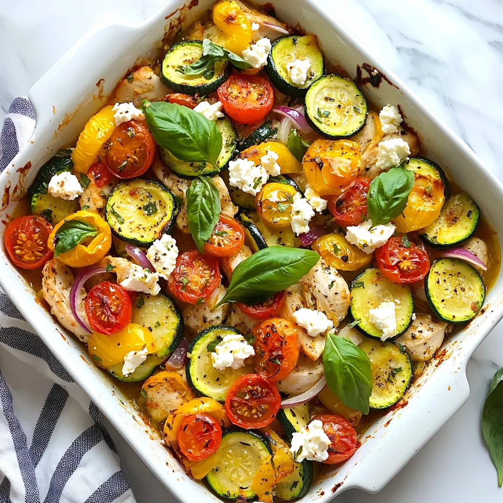 Mediterranean Chicken Zucchini Bake Frisch und Einfache