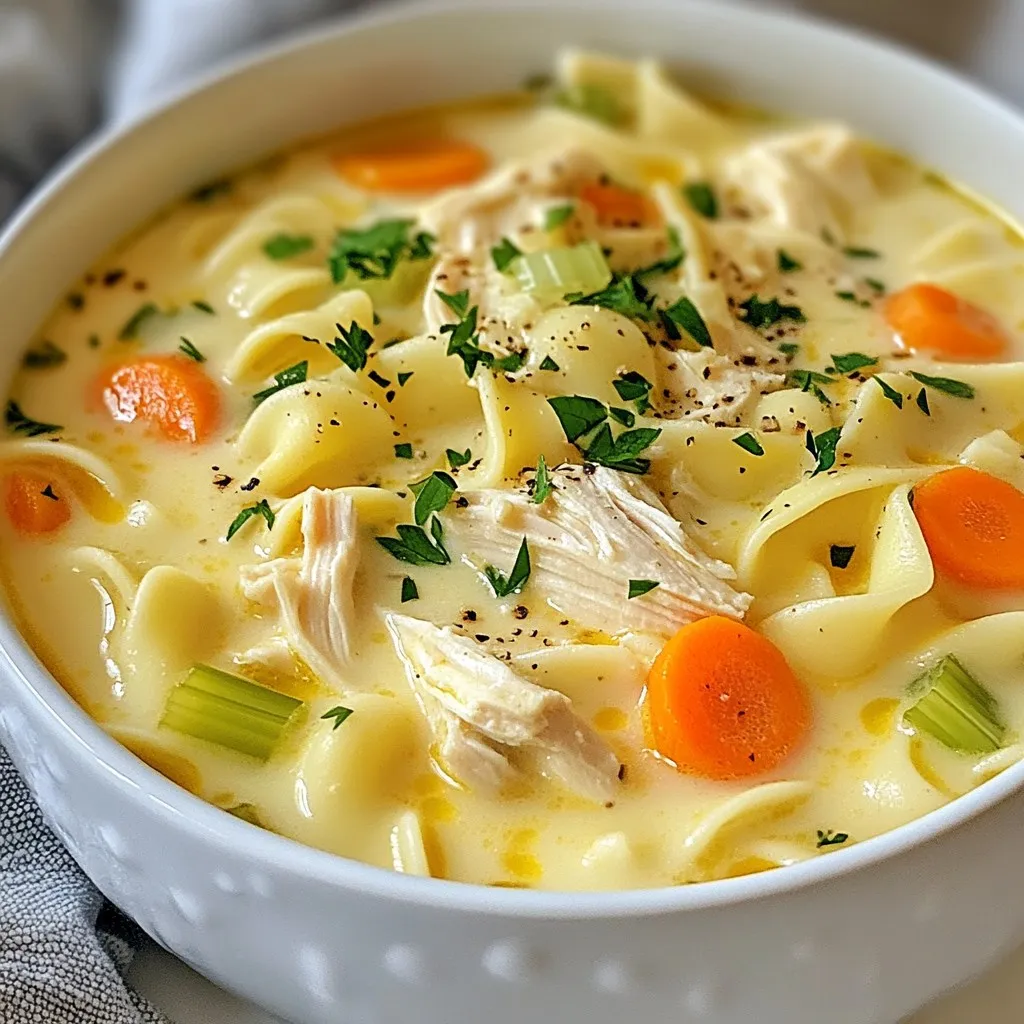 Creamy Chicken Noodle Soup Einfache und leckere Mahlzeit